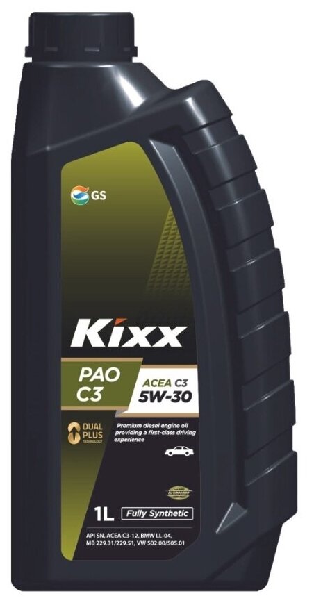 Синтетическое моторное масло Kixx PAO C3 5W-30, 1 л