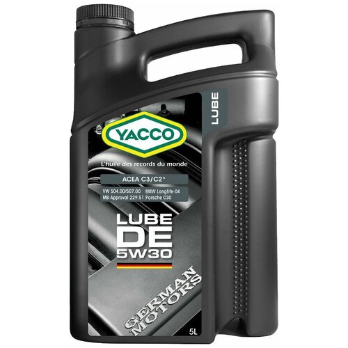 Синтетическое моторное масло Yacco Lube DE 5W30, 5 л