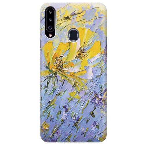фото Чехол - накладка artcolor для samsung galaxy a20s с принтом "желтое на синем" re:pa