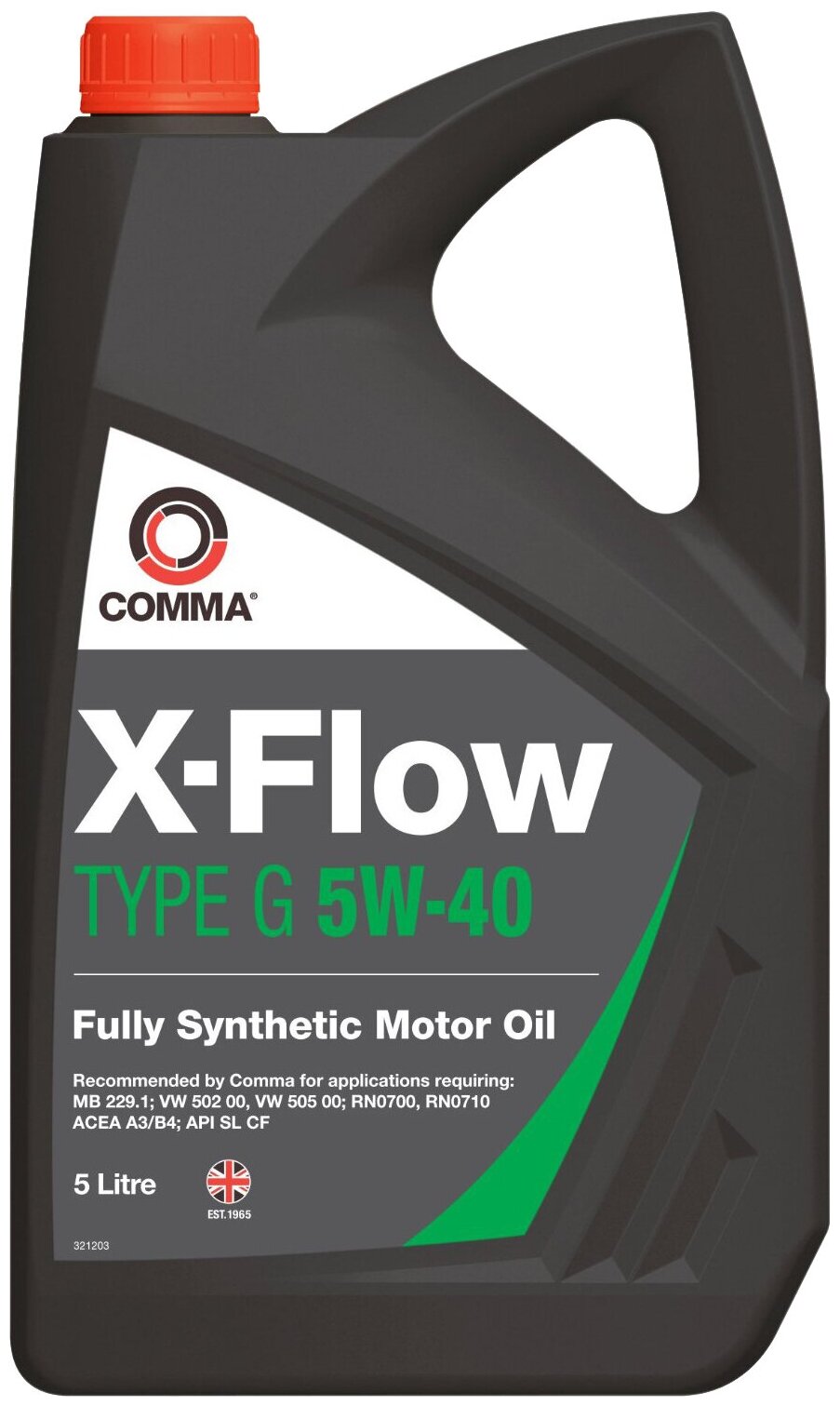 Comma1 COMMA Масло моторное 5W40 COMMA 5л синтетика XFLOW TYPE G COMMA XFG5L