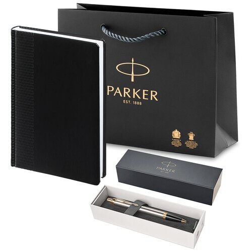 ручка parker s0959180 Набор ежедневник недатированный и шариковая ручка Parker IM Metal GT