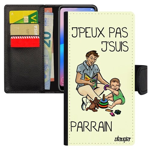 фото Чехол-книжка на телефон huawei p20 lite, "не могу - стал крестным!" комикс карикатура utaupia