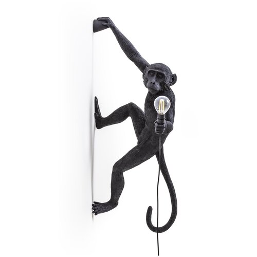 Настенный светильник Seletti Monkey Lamp Hanging Right Black, E14, 4 Вт, кол-во ламп: 1 шт.