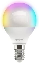 Лампа светодиодная HIPER IoT C3 RGB, E14, G45, 6Вт, 6500 К