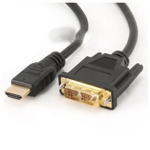 Кабель Gembird Cablexpert HDMI-DVI 19M/19M 3m Single Link Black CC-HDMI-DVI-10 кабель hdmi dvi cablexpert cc hdmi dvi 7 5mc 19m 19m 7 5м single link черный позол разъемы экран пакет