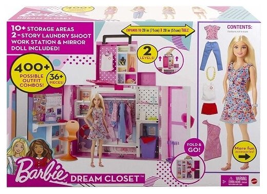 Игровой набор Barbie Шкаф мечты с куклой HGX57