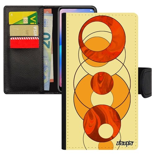 фото Чехол книжка на мобильный iphone 8, "круги" геометрия структура utaupia