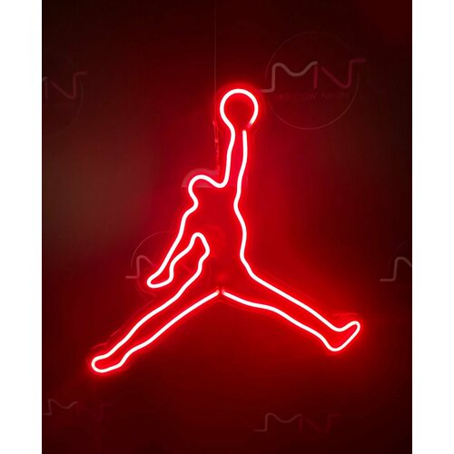 Неоновая вывеска в виде логотипа Jordan Jumpman, 46 х 37 см.