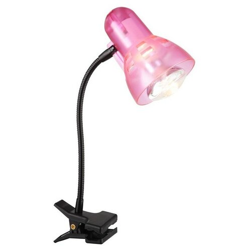 фото Лампа детская globo lighting clip 54853, e14, 40 вт, цвет арматуры: черный, цвет плафона/абажура: розовый