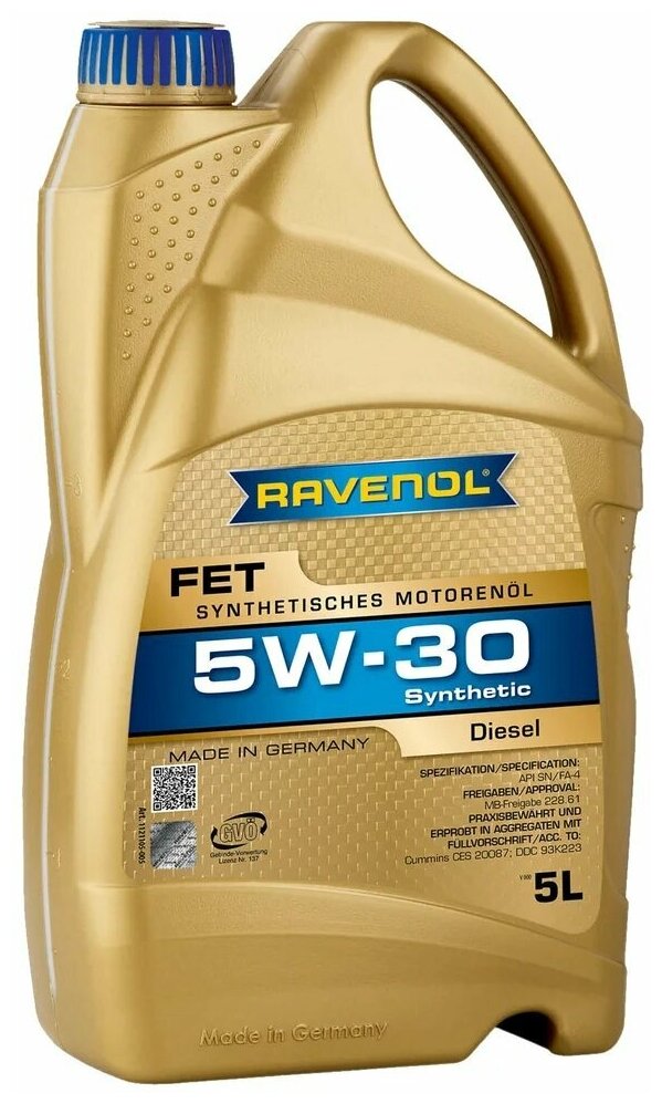 Моторное масло RAVENOL FET Fuel Efficiency Truck SAE 5W-30 (5л)