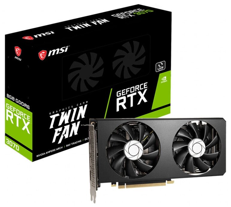 Видеокарта MSI GeForce RTX3070 RTX 3070 TWIN FAN 8G OC LHR 8Gb DDR6 256bit 1xHDMI3xDP 2xFan