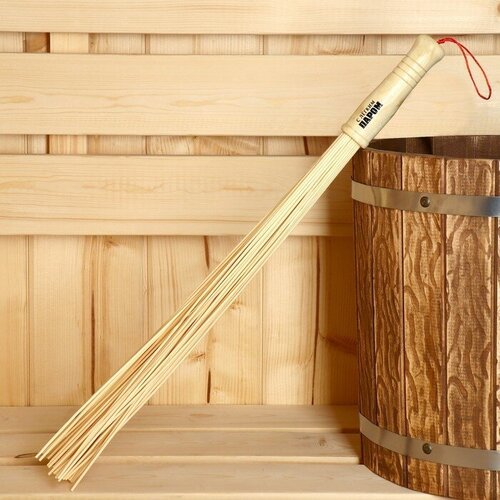 Веник массажный для бани «С легким паром», бамбук, 57 см веник для бани массажный бамбуковый малый 2 шт