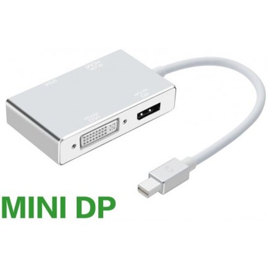 Адаптер переходник Ks-is 4-в-1 miniDP M на DP/HDMI/DVI/VGA F (KS-781)