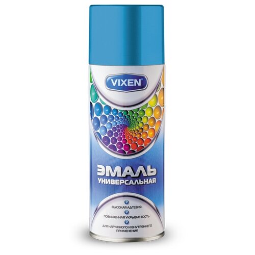 Эмаль Vixen универсальная, RAL 5012 голубой, глянцевая, 520 мл, 1 шт. аэрозольная краска vixen эмаль универсальная алкидная графитовый серый ral 7024 520 мл