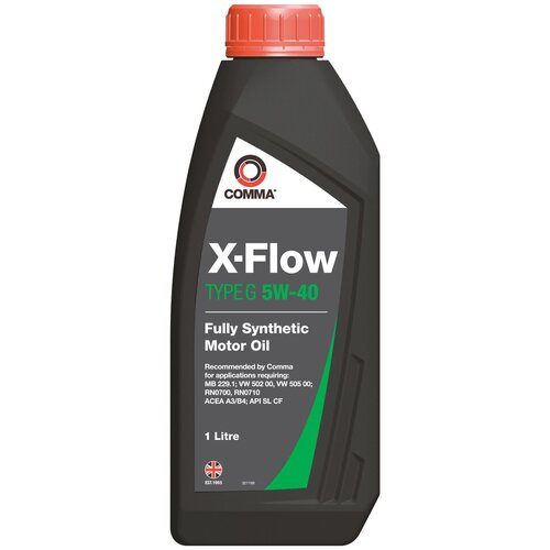 Масло моторное 5W40 COMMA 1л синтетика XFLOW TYPE G