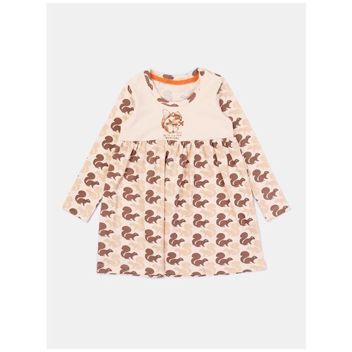 фото 2551079 платье "squirrel", котмаркот, размер 116, состав:100% хлопок, цвет серый kotmarkot