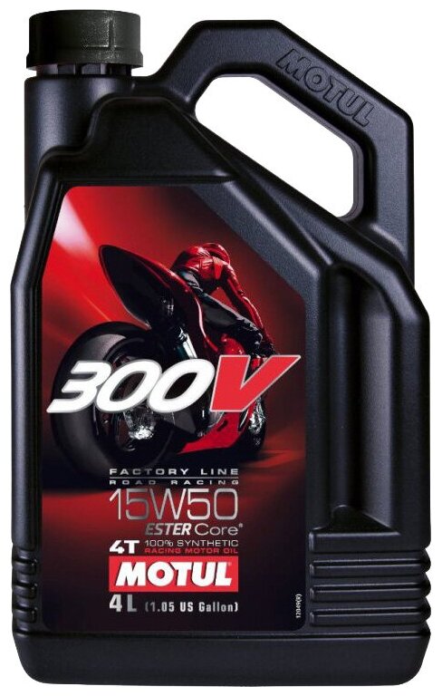 Масло моторное для мото 15w50 motul 4л синтетика 300v factoryline road racing 4t, motul, 104129