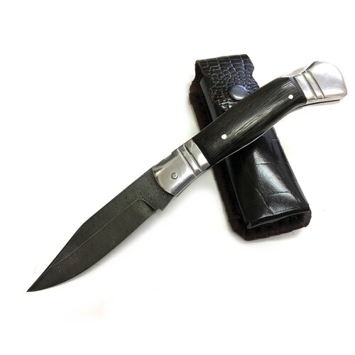 фото Нож складной каюр, дамасская сталь, семин семина е.п.