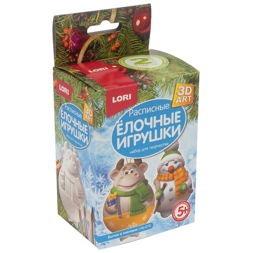 LORI 3D роспись елочных игрушек Бычок и снеговик Ир-015