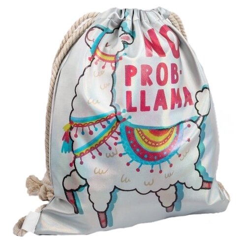 фото Сумка для обуви "no prob-llama", кож.зам голография 4610178 yiwu zhousima crafts