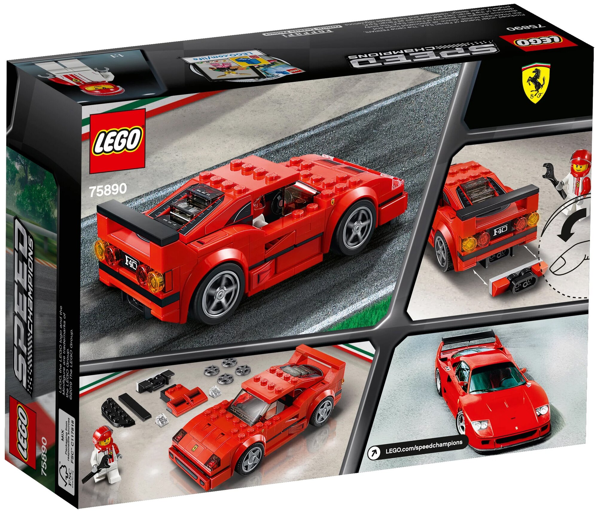 Конструктор LEGO Speed Champions Автомобиль Ferrari F40 Competizione, 198 деталей (75890) - фото №2