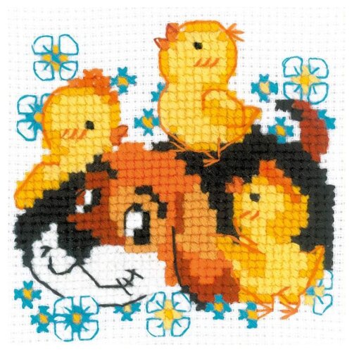 фото Риолис набор для вышивания крестом дружок 10 x 10 см (1840)