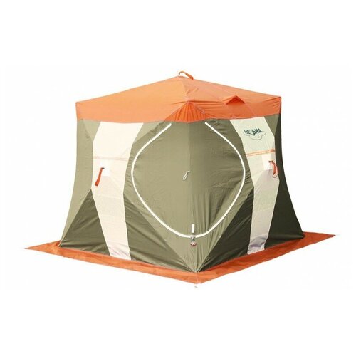 Палатка для рыбалки двухместная Митек Нельма Куб-2, хаки палатка для зимней рыбалки митек омуль 2 оранжевый хаки бежевый