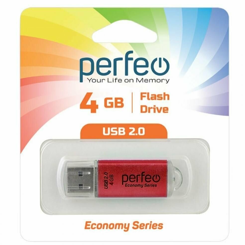 Perfeo Флешка 4Gb Perfeo E01 USB 2.0 золотистый PF-E01Gl004ES