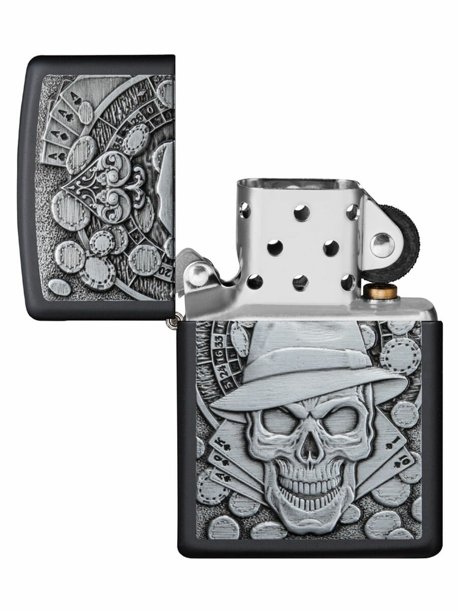 Зажигалка Classic с покр. Black Matte, черная Zippo 49183 GS - фотография № 3