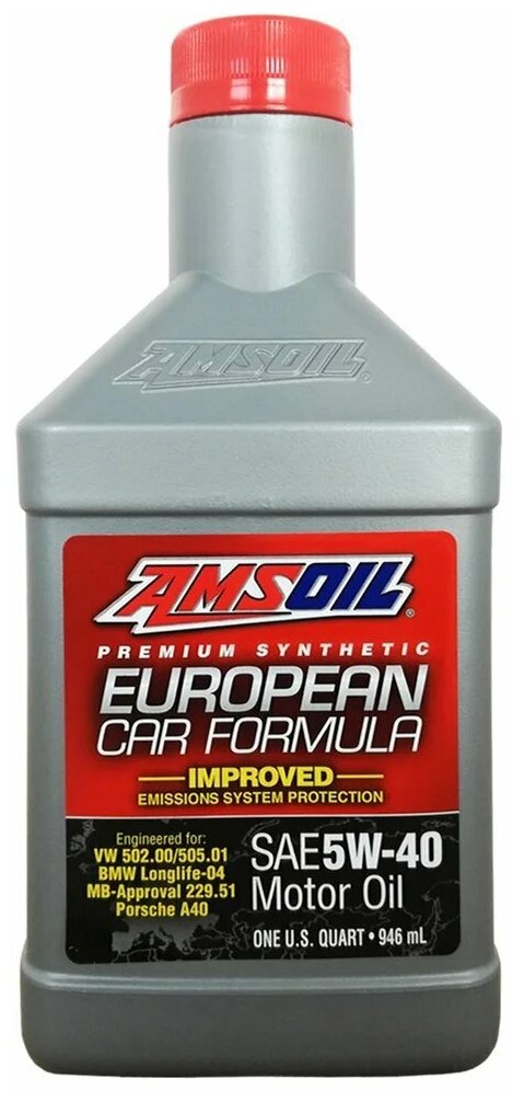 Синтетическое моторное масло AMSOIL European Car Formula 5W-40 Improved ESP Synthetic Motor Oil, 0.946 л