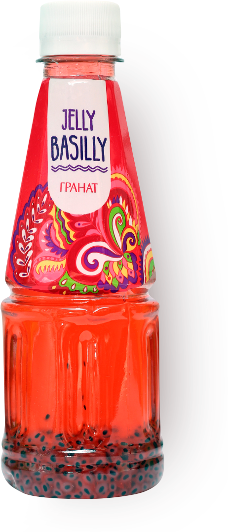 Напиток Jelly Basilly негазированный со вкусом граната и семенами базилика, 300 мл - фотография № 6