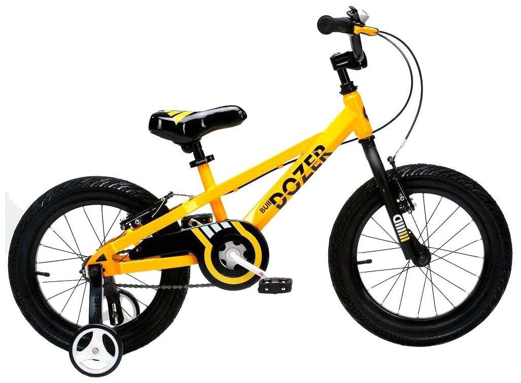 Велосипед детский с боковыми колесами Royal Baby 18" BULL DOZER желтый