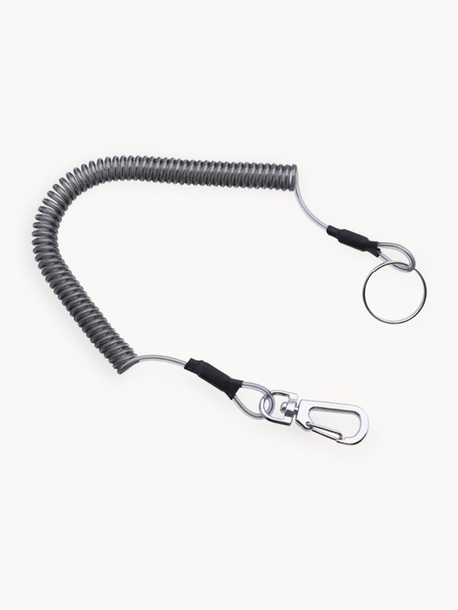 Пружинный шнур с карабином / страховочный тросик для инструментов и ножей / бейджа и ключей
