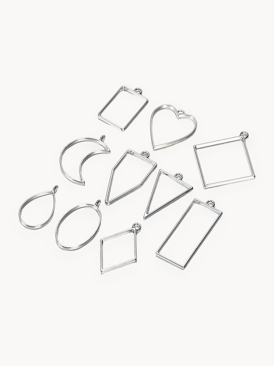 Рамки для эпоксидной смолы 10 шт | серебро | фурнитура для украшений и творчества | Color Si