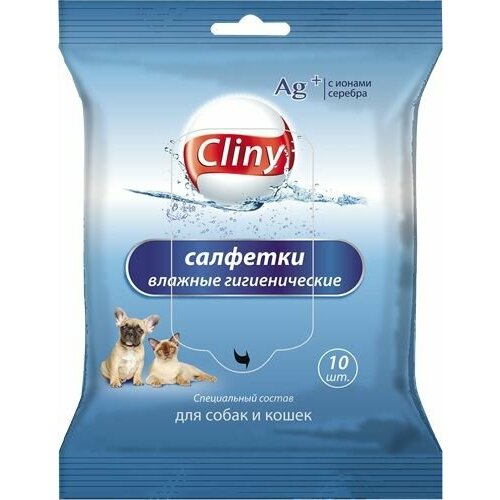 Экопром Салфетки влажные гигиенические Cliny для собак и кошек 10 шт/уп cliny cliny влажные салфетки антибактериальные с ионами серебра 10шт 40 г