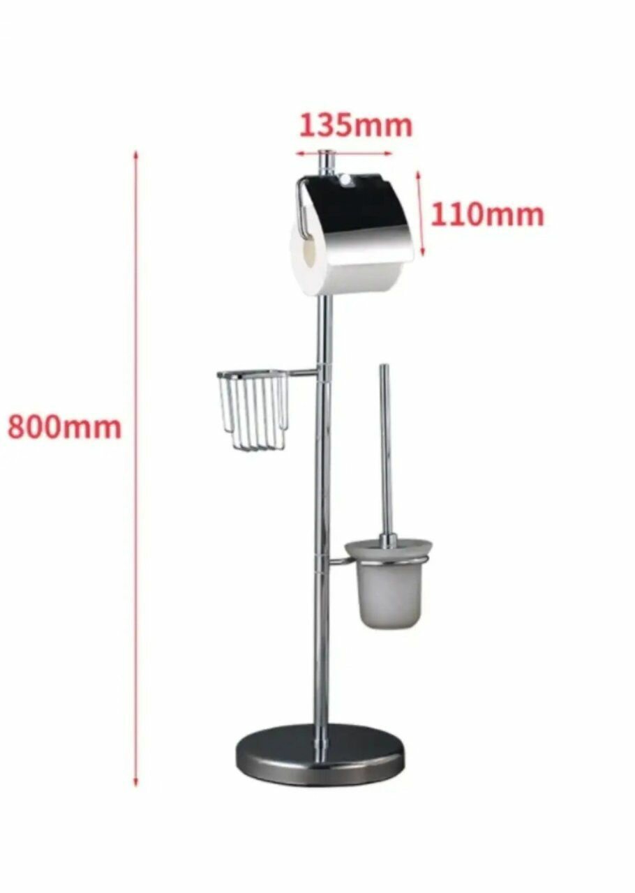 Стойка напольная Hansen HA3025, для туалетного ершика и бумаги, хром, латунь — фото 1