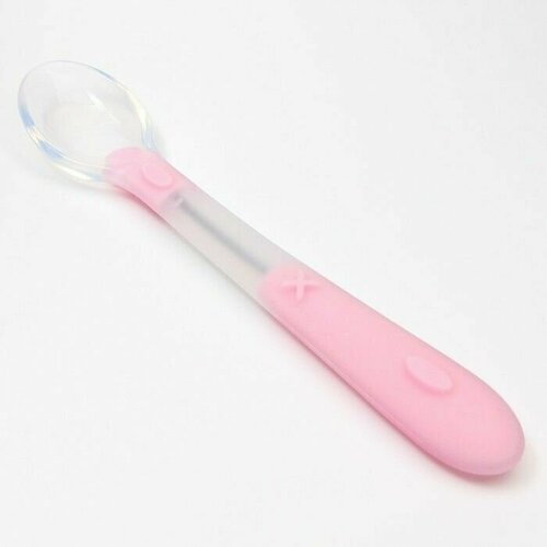 Ложка детская для кормления силиконовая от 5 мес цвет розовый 850₽