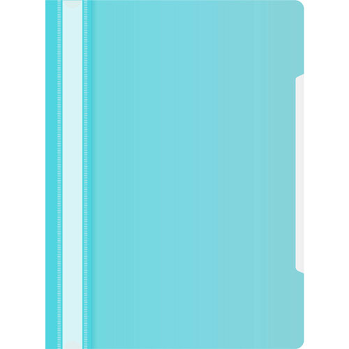 Папка-скоросшиватель Бюрократ Pastel -PSLPAST/BLUE A4 прозрачный верхний лист пластик голубой 0.14/0.18