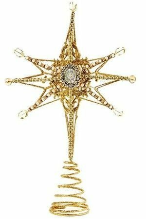 Ёлочная верхушка звезда мирэйл, золотая, 35 см, Goodwill MO 92125