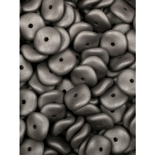 Стеклянные чешские бусины, Wavelet Beads, 10 мм, цвет Metallic Steel, 20 шт.