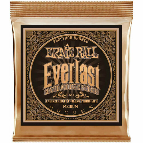 Ernie Ball 2544 струны для акустической гитары Everlast Phosphor Bronze струны для акустической гитары ernie ball 13 56 2544 medium coated everlast phosphor bronze