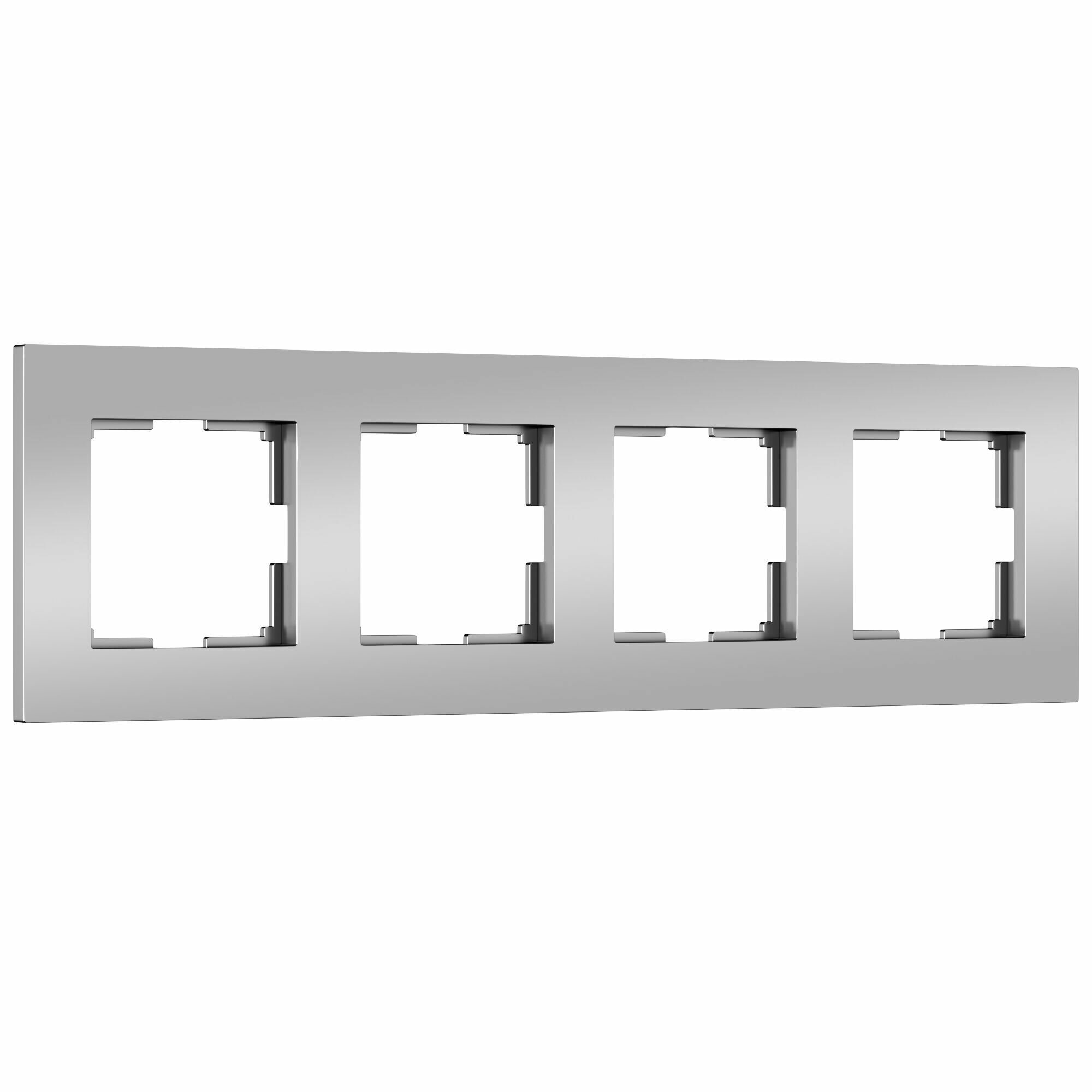 Рамка на 4 поста Werkel Slab W0042965 серебро матовый