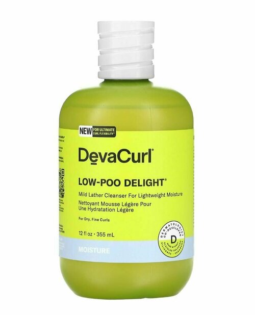 DevaCurl, Low-Poo Delight, Клинсер для кудрявых волос, очищающее средство с мягкой пеной для легкого увлажнения волос, кгм, kgm, 355 мл.