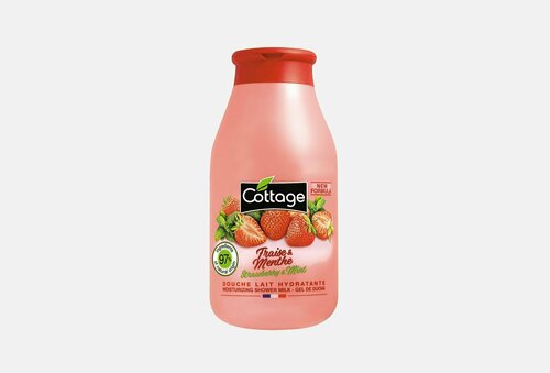 Увлажняющее молочко для душа cottage strawberry & mint