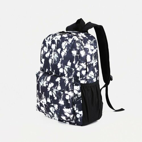 Рюкзак школьный из текстиля на молнии, 3 кармана, цвет чeрный рюкзак школьный из текстиля на молнии 3 кармана цвет бирюзовый