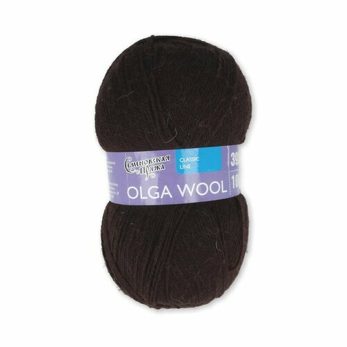 Пряжа Семеновская Olga Wool (Ольга ЧШ) махагон (1443), 95%шерсть/5%акрил, 392м, 100г, 2шт
