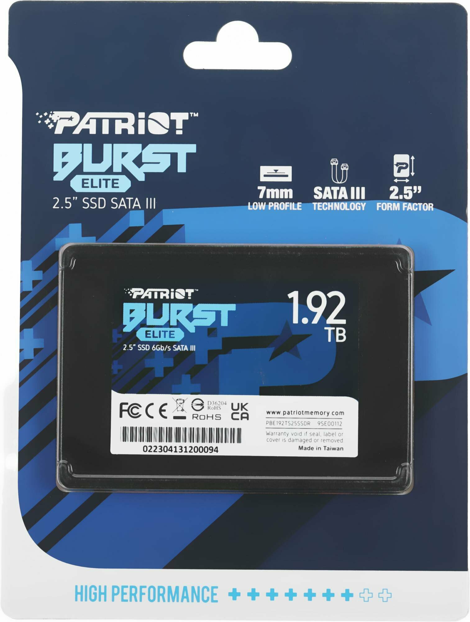 Твердотельный накопитель Patriot Memory Burst Elite 19 ТБ SATA PBE192TS25SSDR