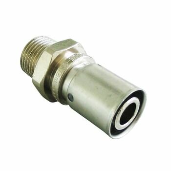 фото Прессовое соединение с наружной резьбой из бронзы, никелированное (20 x 2,5 мм x R ½)