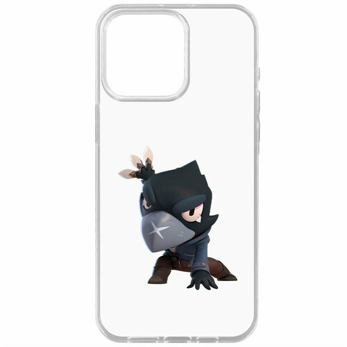 Чехол накладка Krutoff Clear Case Brawl Stars Ворон для iPhone 15 Pro Max