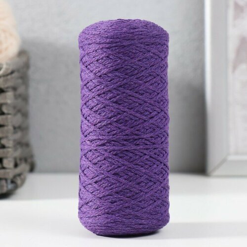Шнур для вязания без сердечника 70% хлопок, 30% полиэстер 1мм 200м/65 гр, 34 фиолетовый